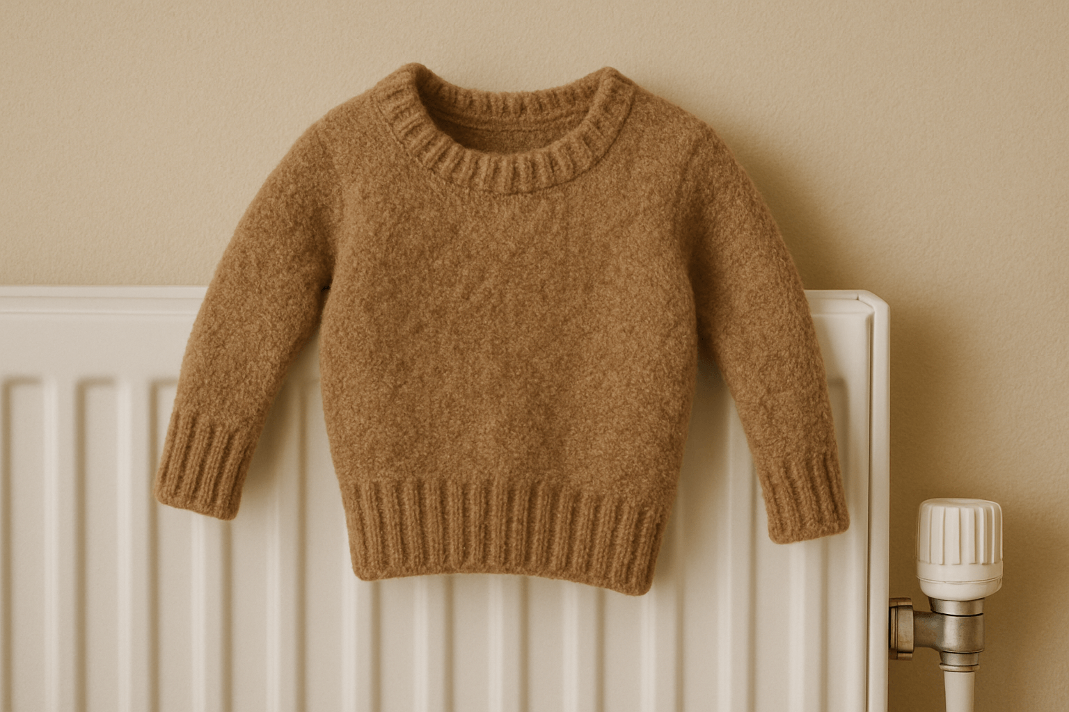 a shrunken wool jumper next to a radiator